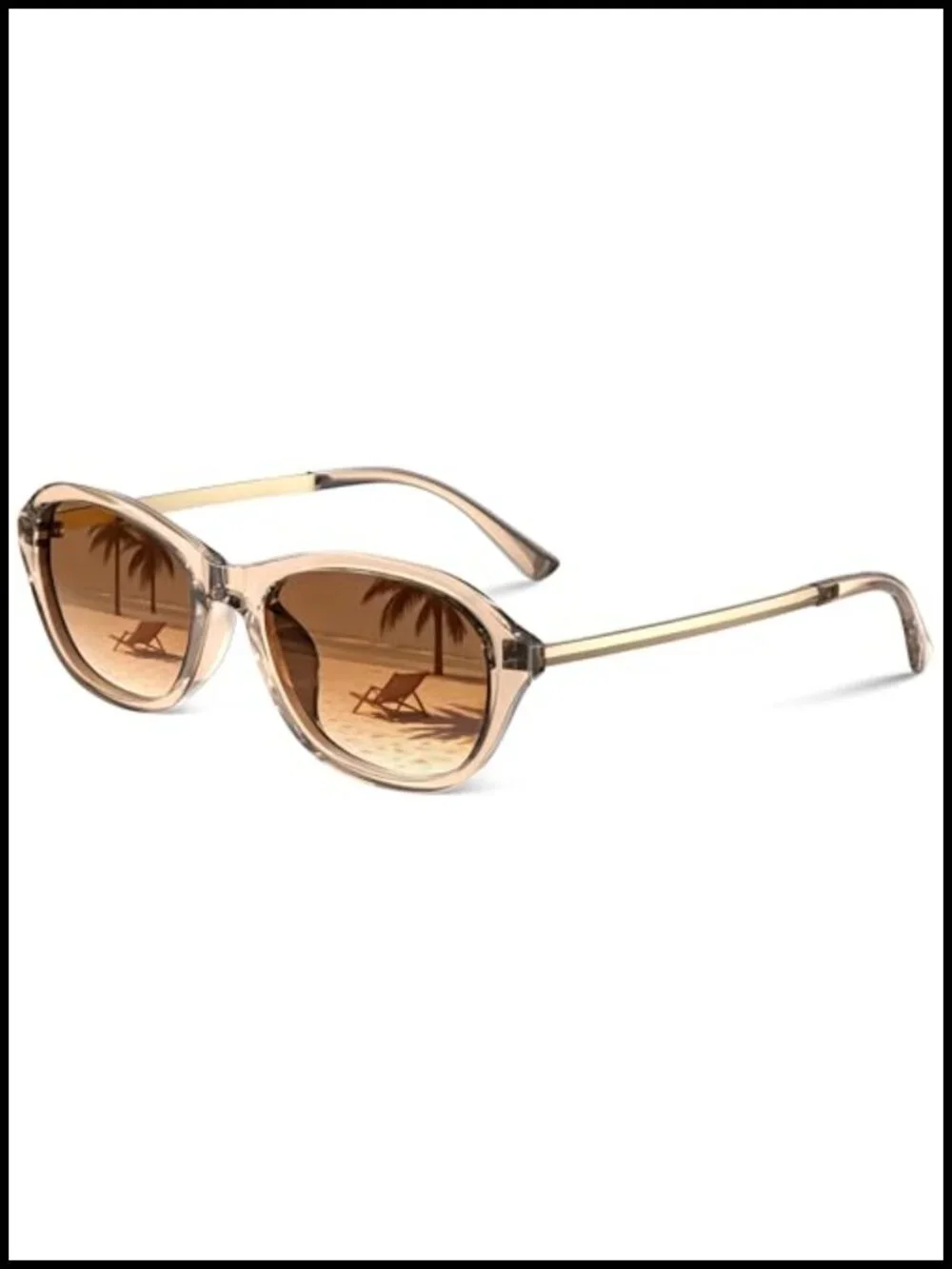 Retro Oval Cat Eye Sunglasses with UV Protection